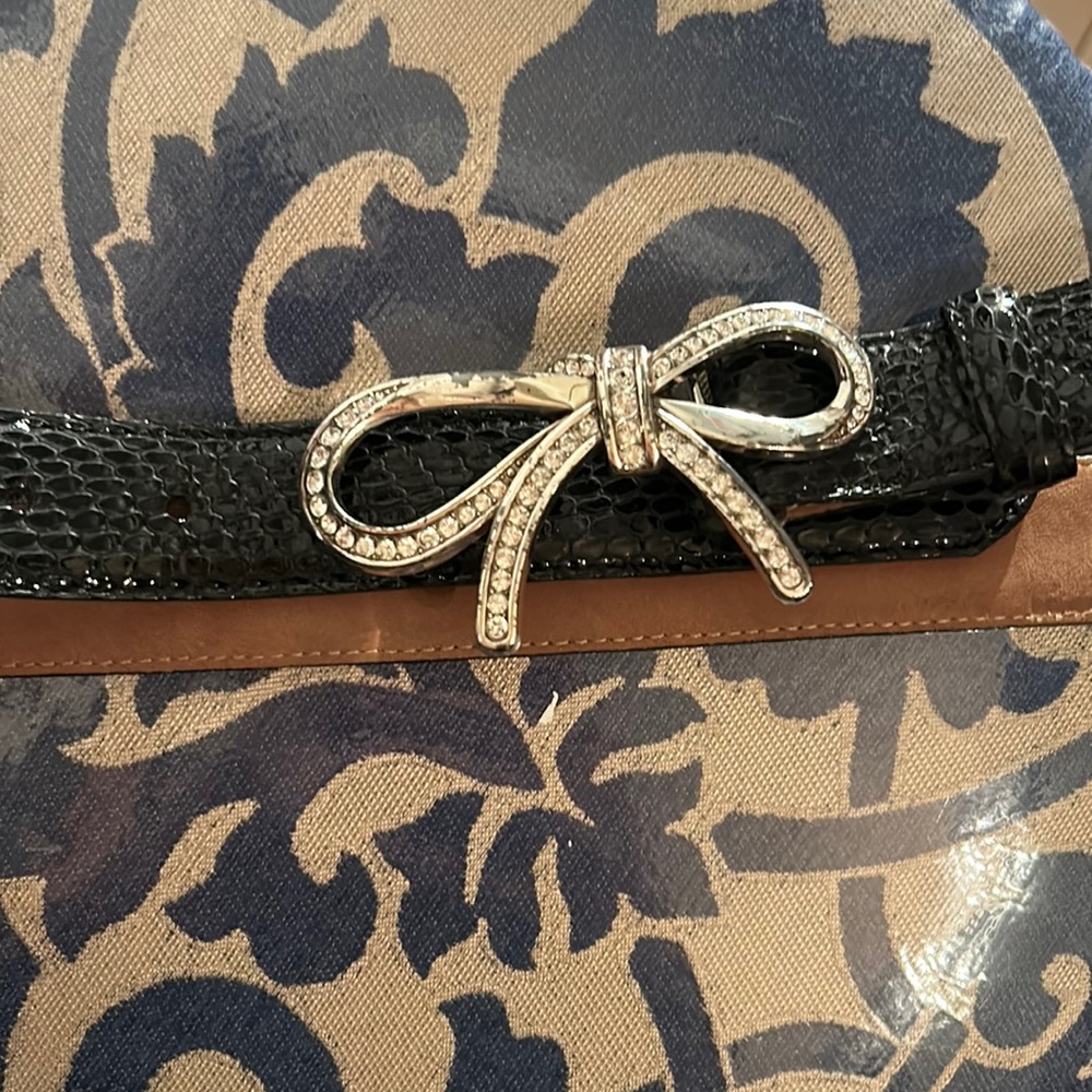 Brighton black reptile and silver ‘rhinestones’ belt
